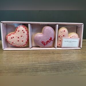 cupcakes & cashmere Heart-Shaped Holiday Decor Faux Donuts - Pink and Red